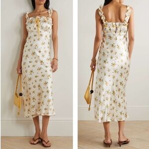 Reformation Erdem Silk Floral Midi Dress XS